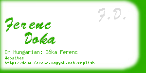 ferenc doka business card